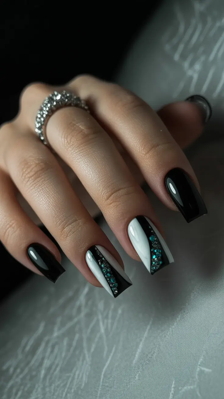 Modern Acrylic Nails Winter 2025–2026 Midnight Edge