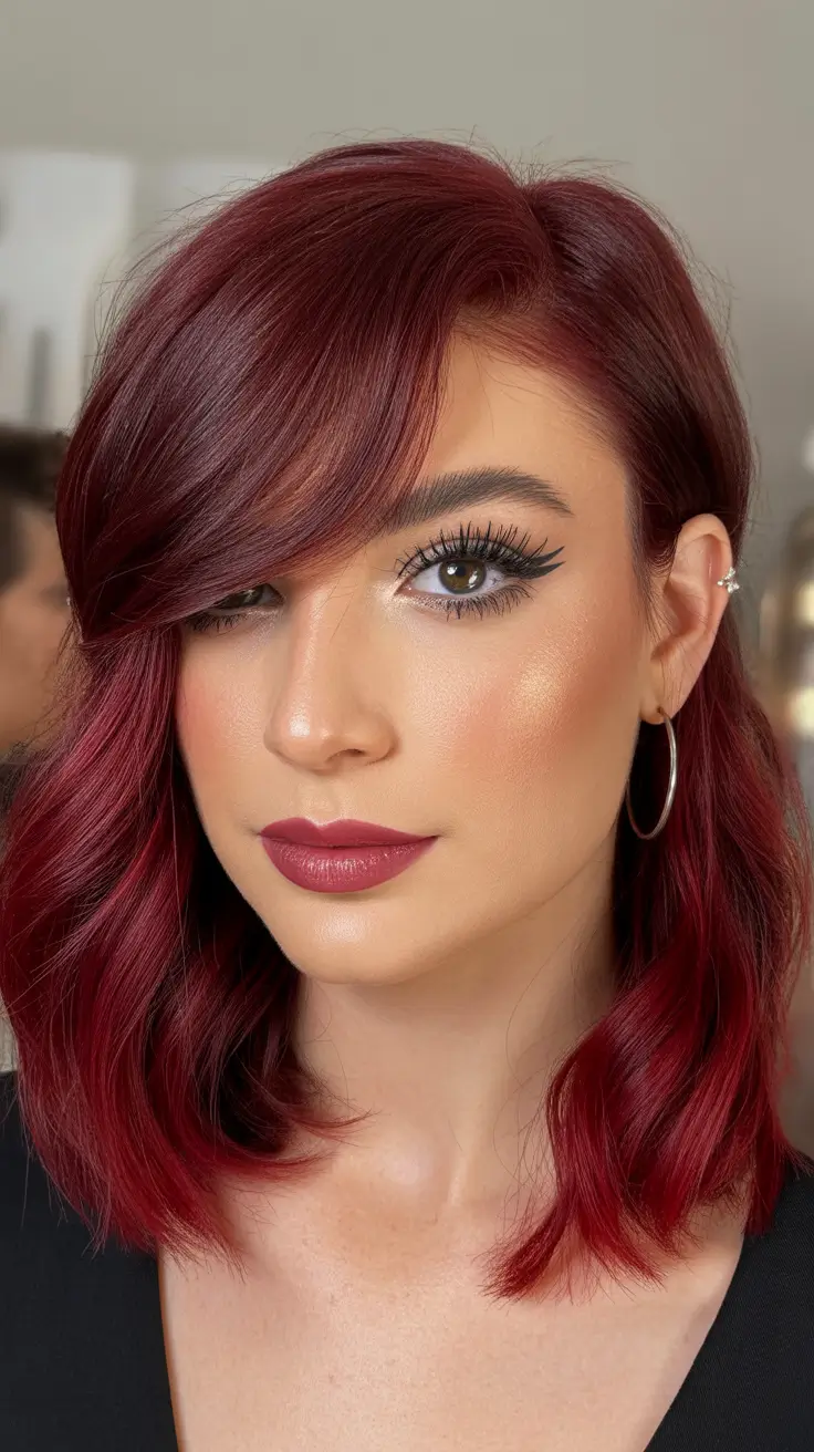 Modern Hair Color Ideas Winter 2025-2026 Cherry Wine Shine