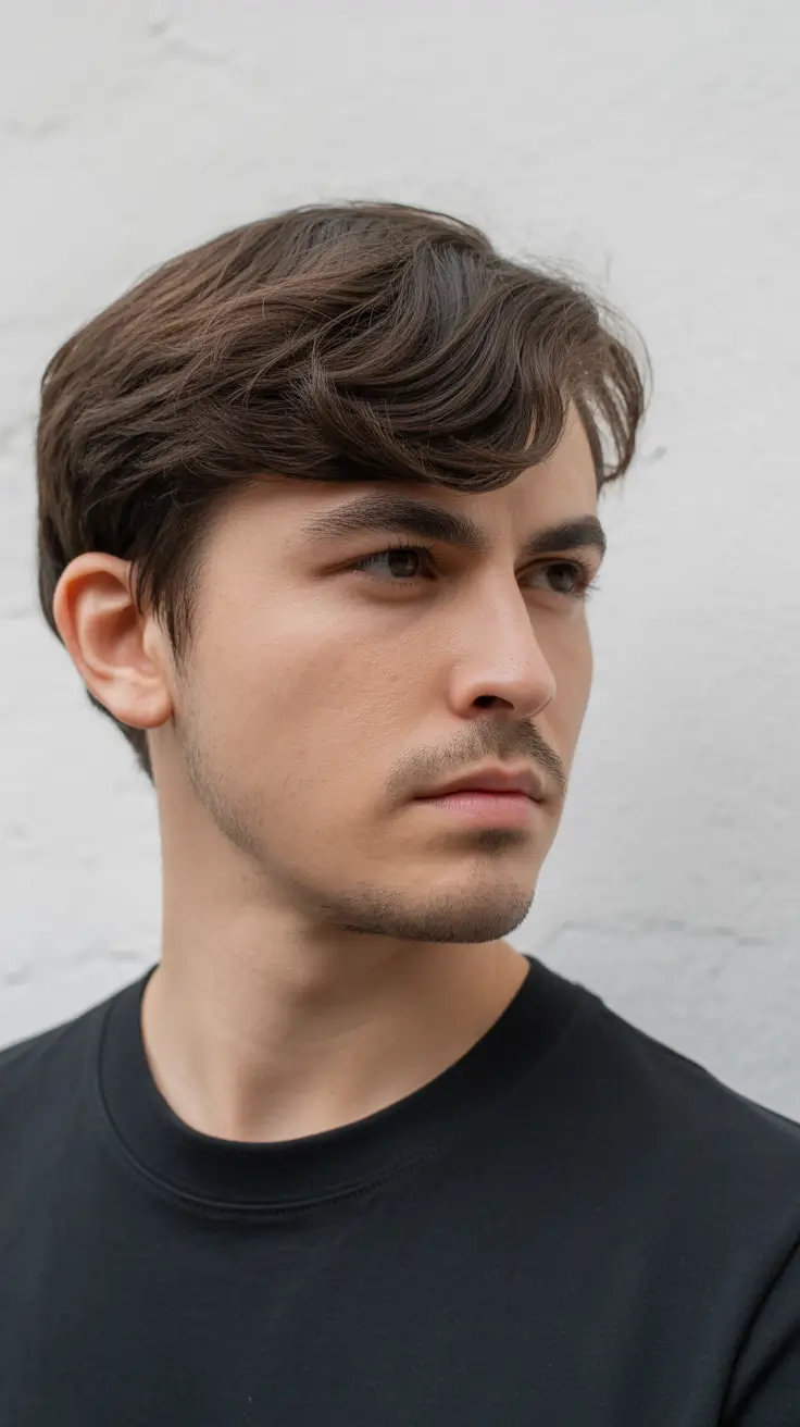 men haircuts winter Soft Flowing Layers with Minimalist Edge