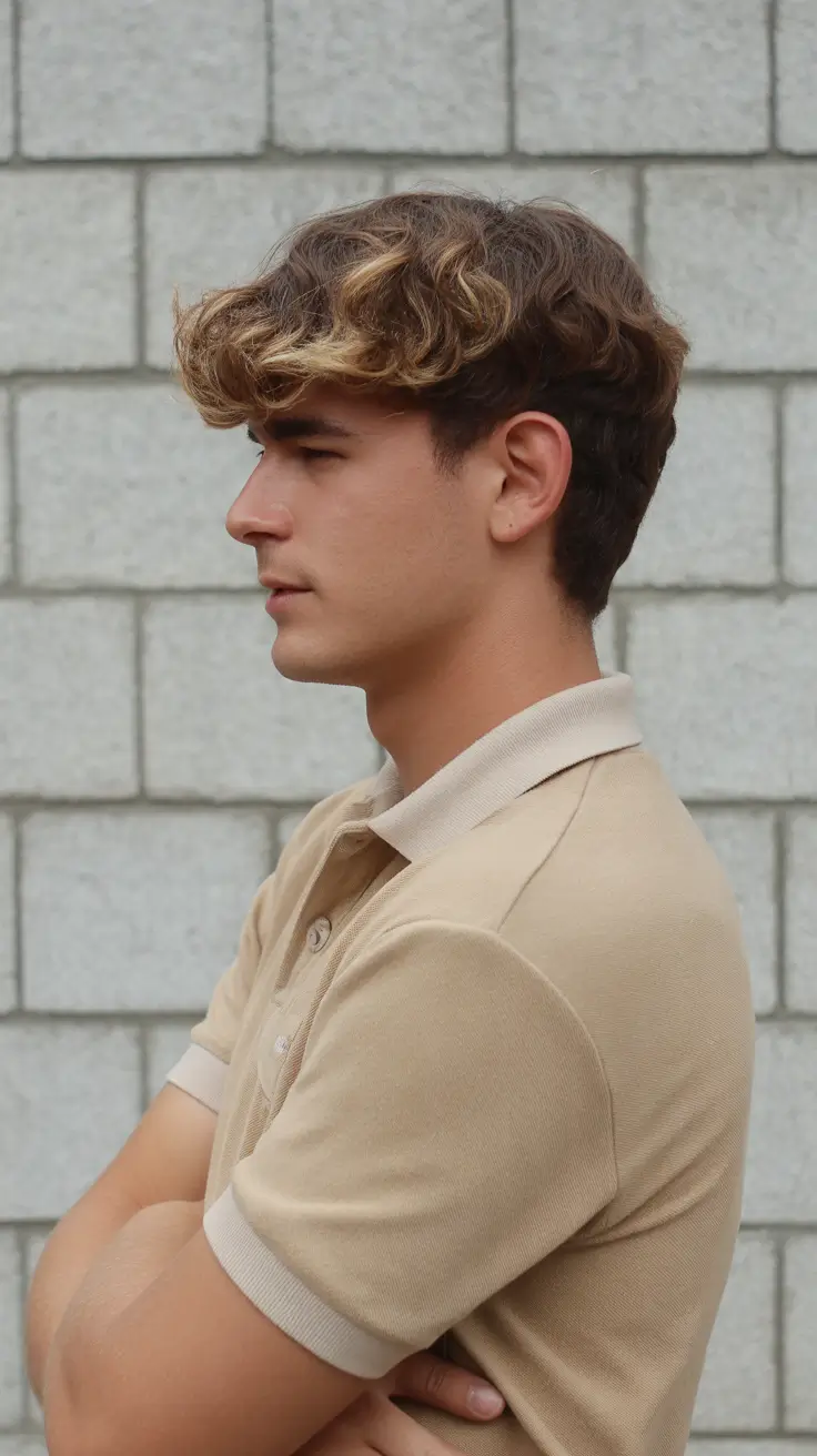 winter haircuts medium men Wavy Medium Cut with Highlight Accents