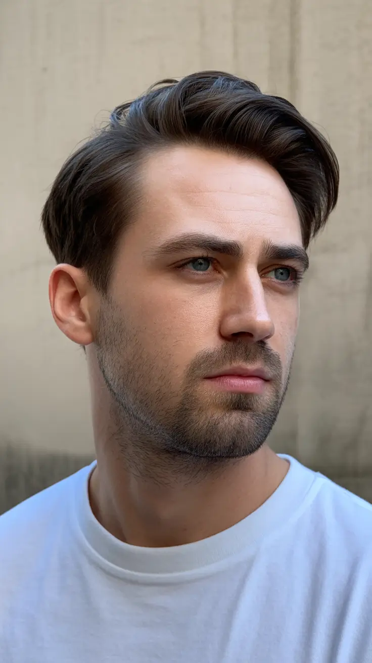 men haircuts for winter Classic Side Part with Polished Edges