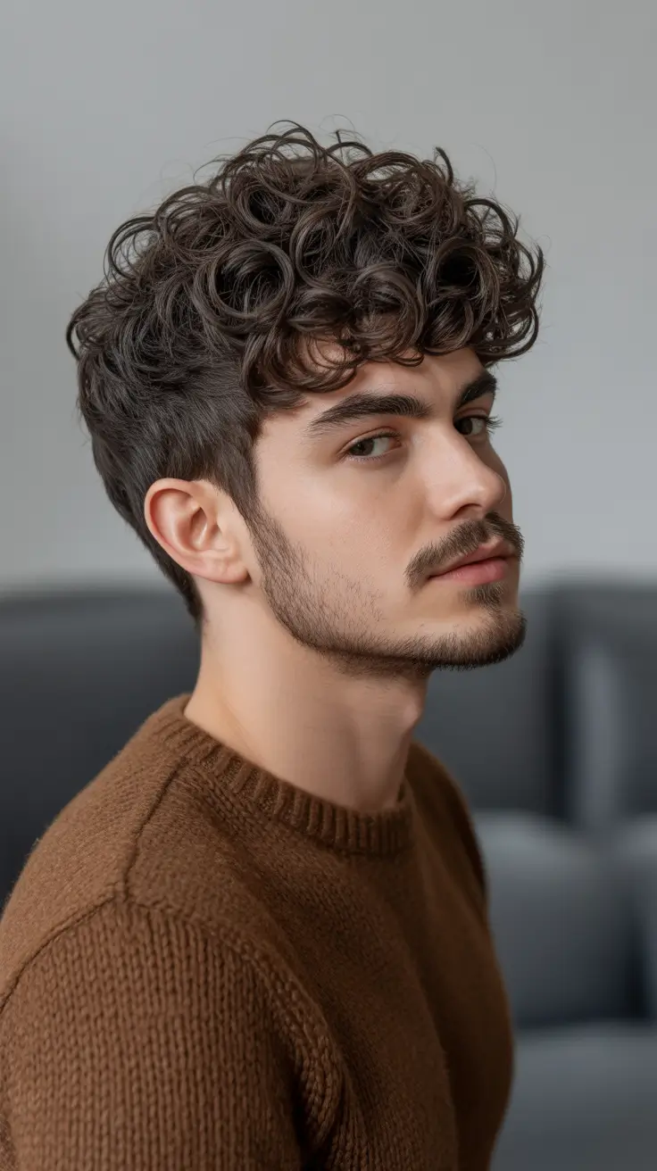 best winter haircuts men Defined Curls with Structured Shape