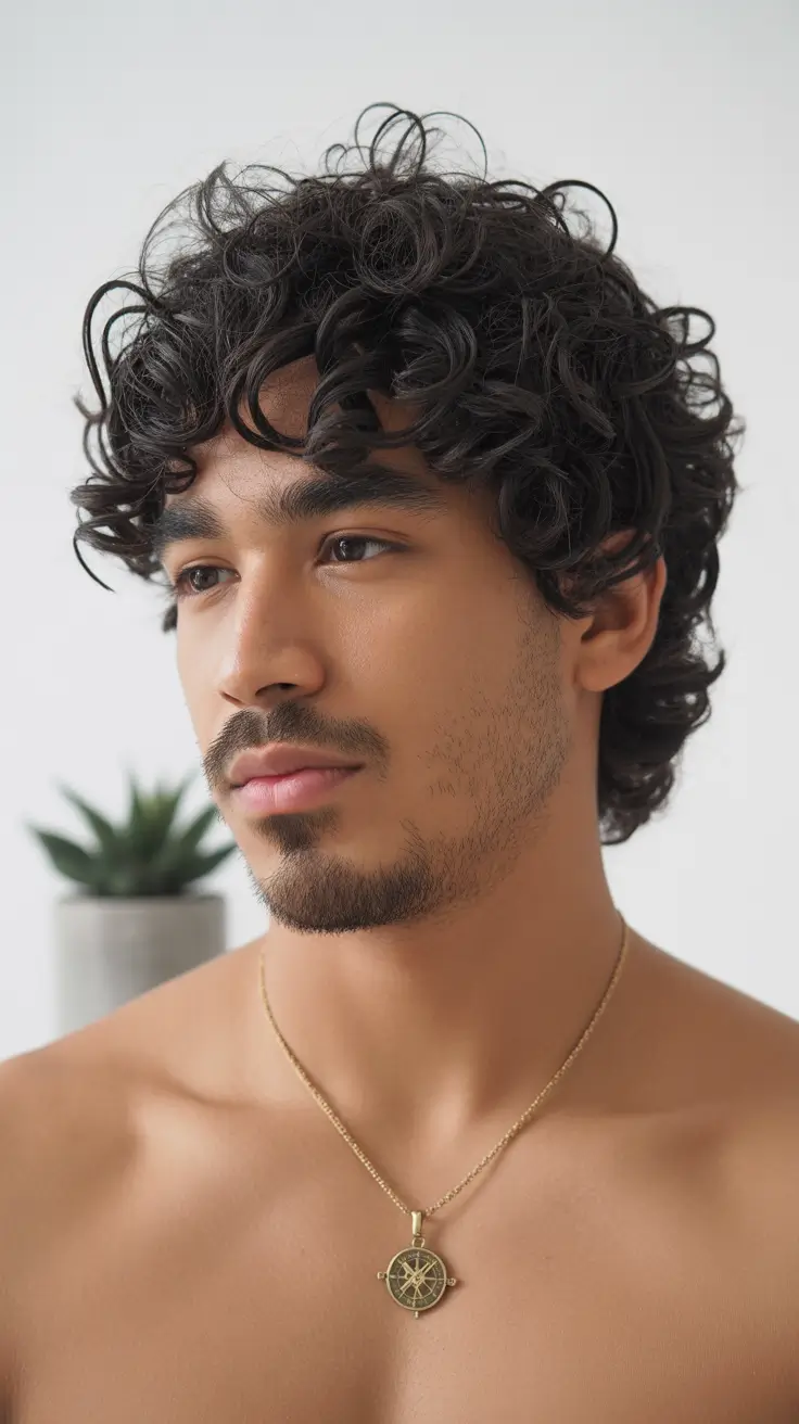 winter haircuts black men Curly Layers with Youthful Bounce