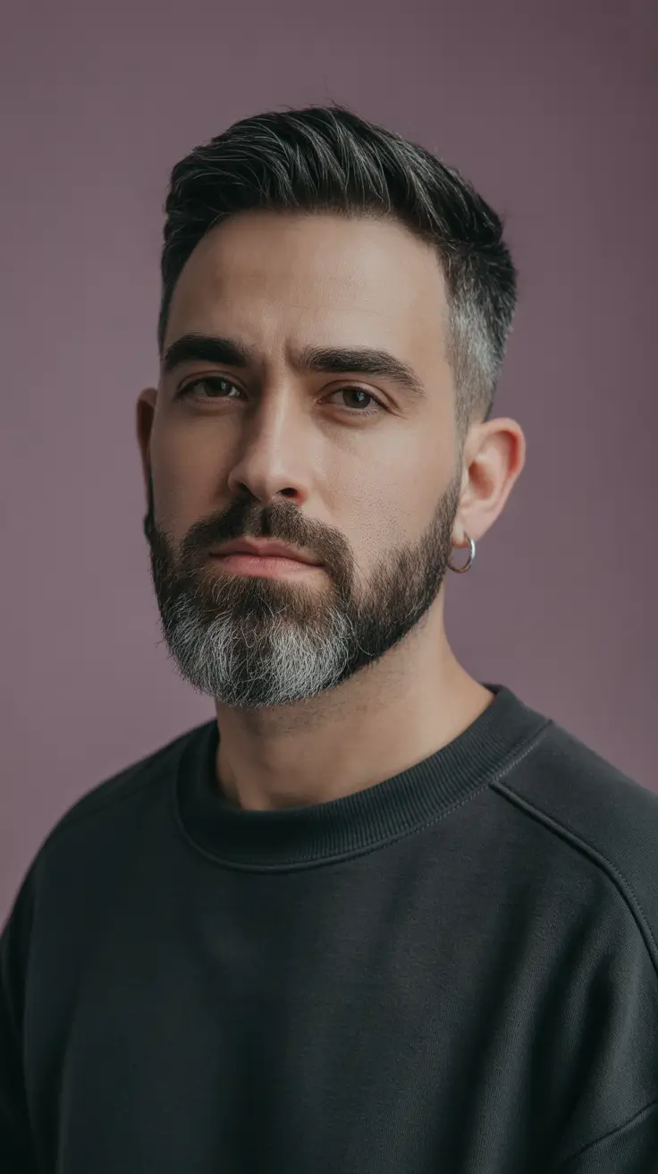 men haircuts for winter Short Crop with Distinguished Silver Fade