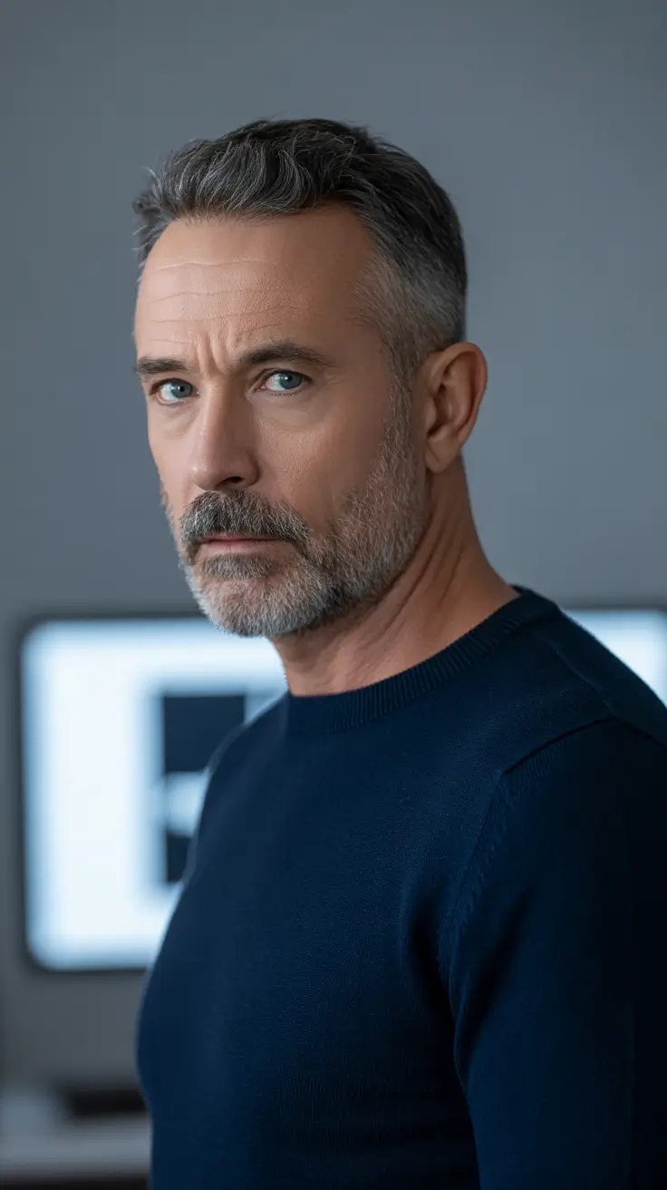 haircuts winter 2026 men Classic Taper with Distinguished Gray Blend