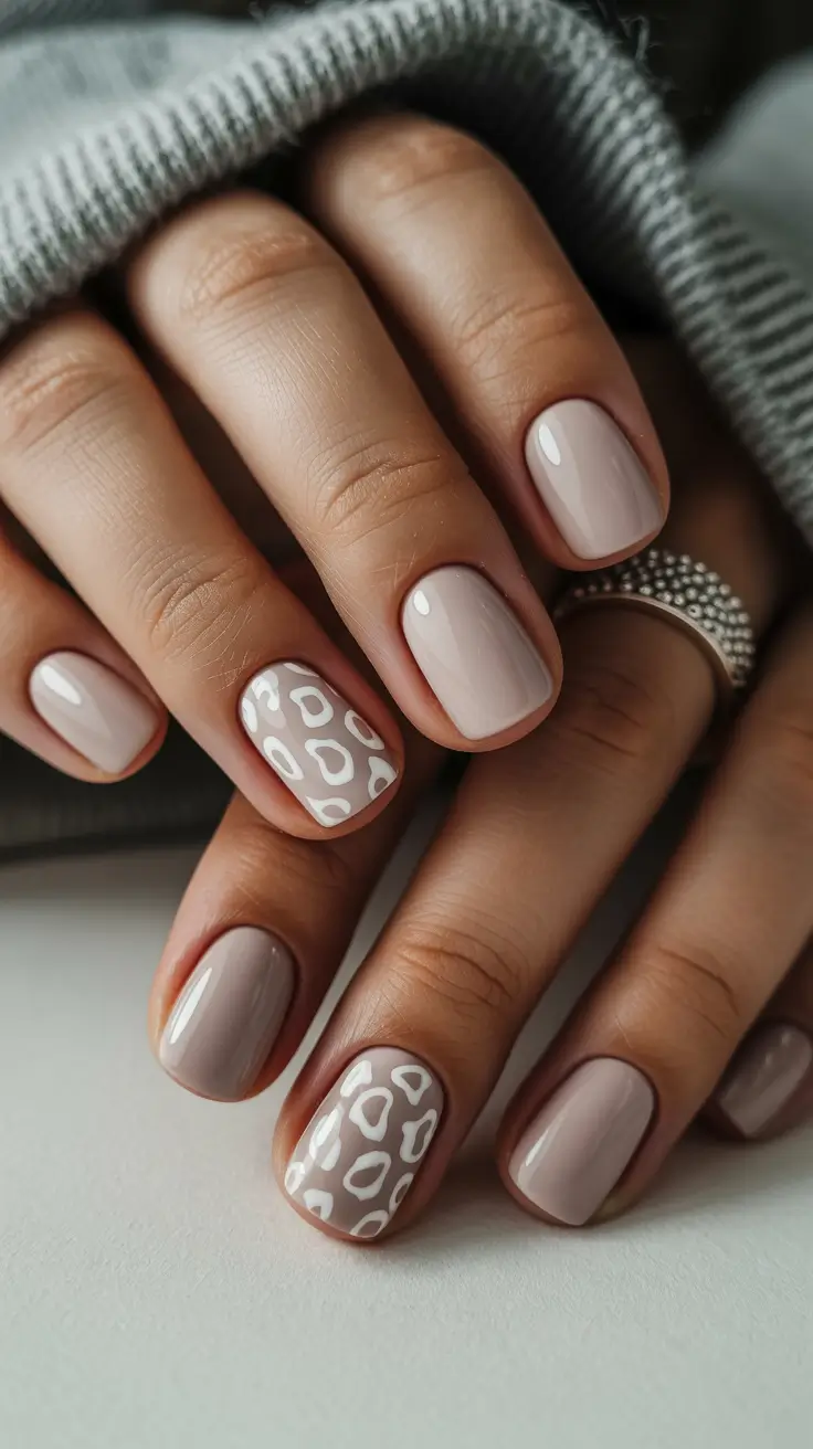 neutral winter nails dip short Muted Taupe Safari