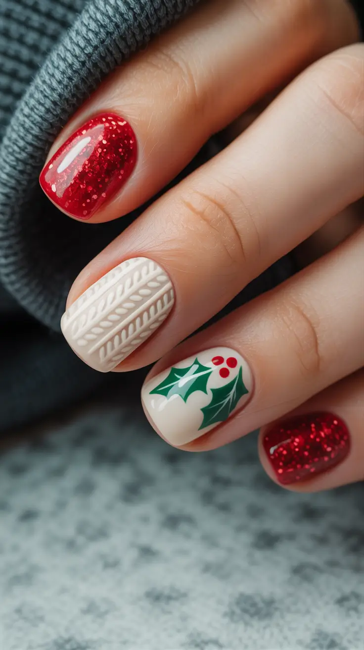 short-winter-nails-2025-holiday-red