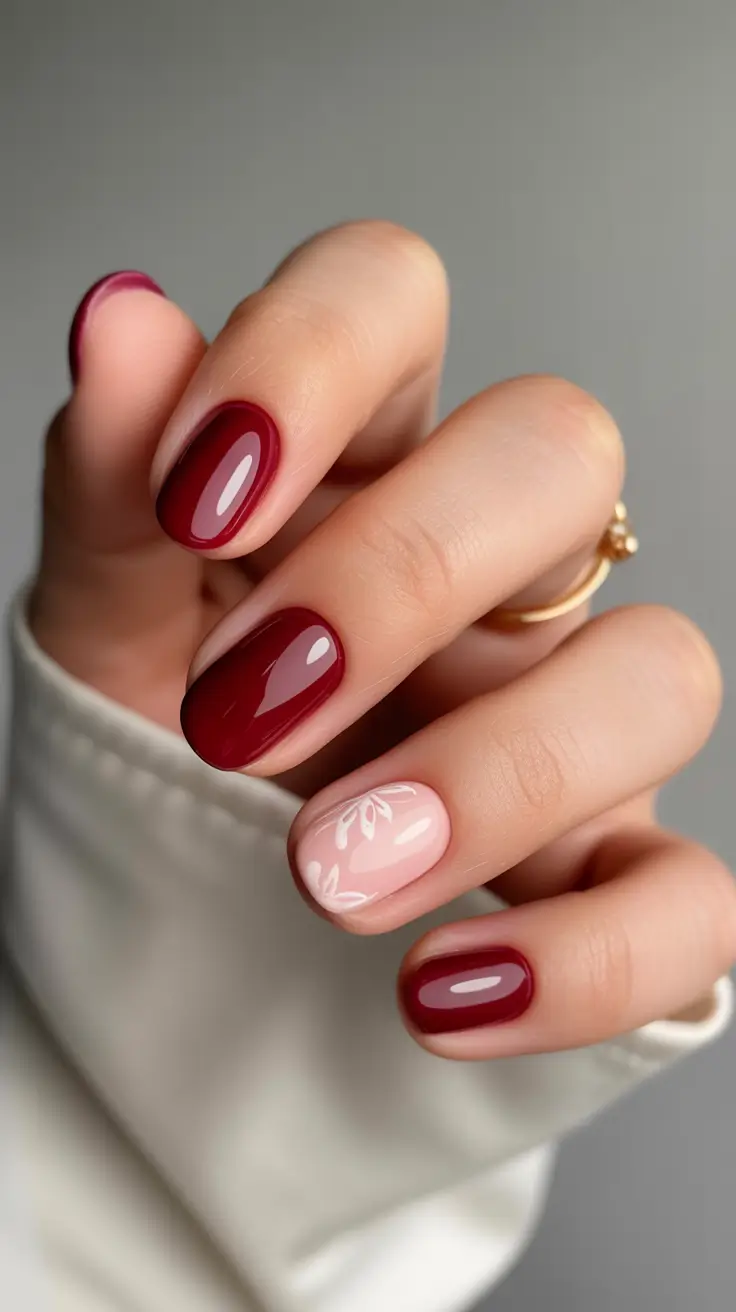 short-winter-nails-2025-cherry-red-nude