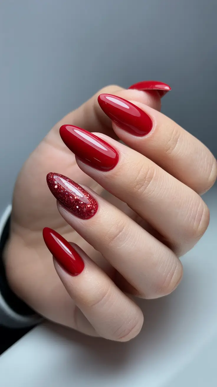 red winter nails 2026 Garnet Glow