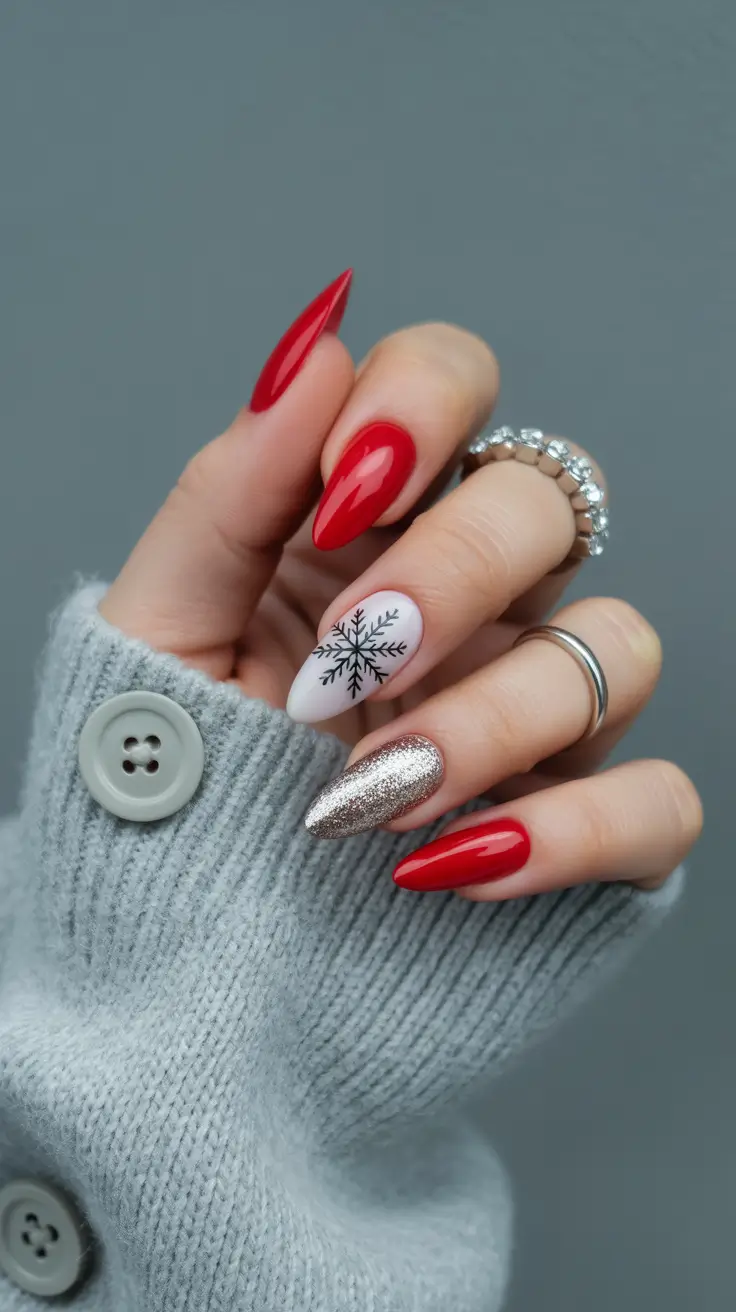 red winter nails 2026 Arctic Shine
