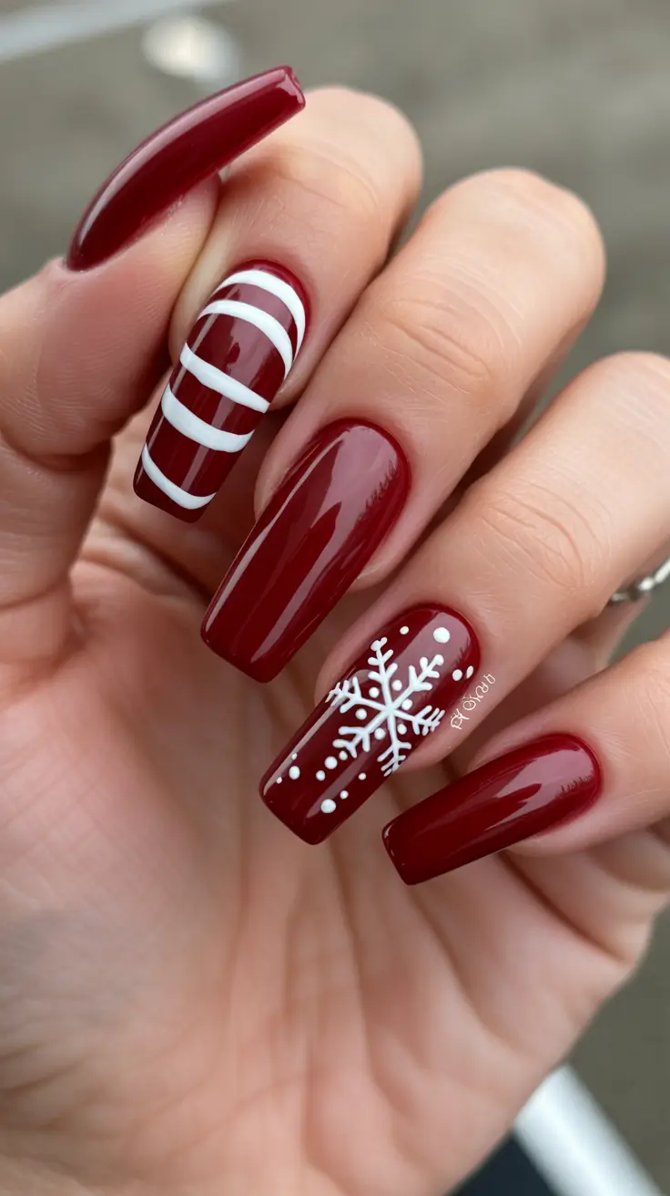 red winter nails 2026 Dark Ruby Chic
