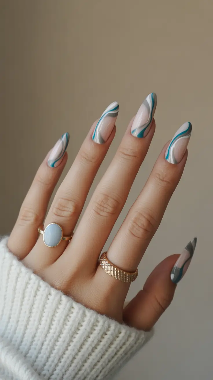 simple winter nails 2026 almond Blue Marble Energy