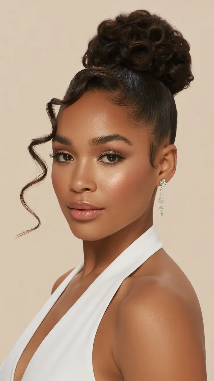 winter-wedding-hairstyles-black-women-High-Bun