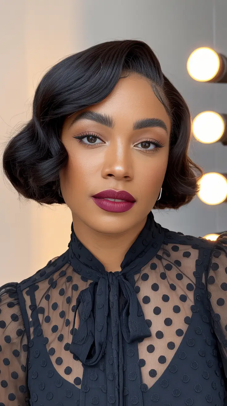 bob-hairstyles-for-black-women-winter-Vintage-Waves