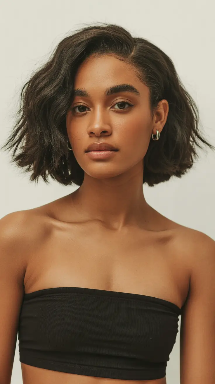 short-winter-hairstyles-for-black-women-Choppy-Bob