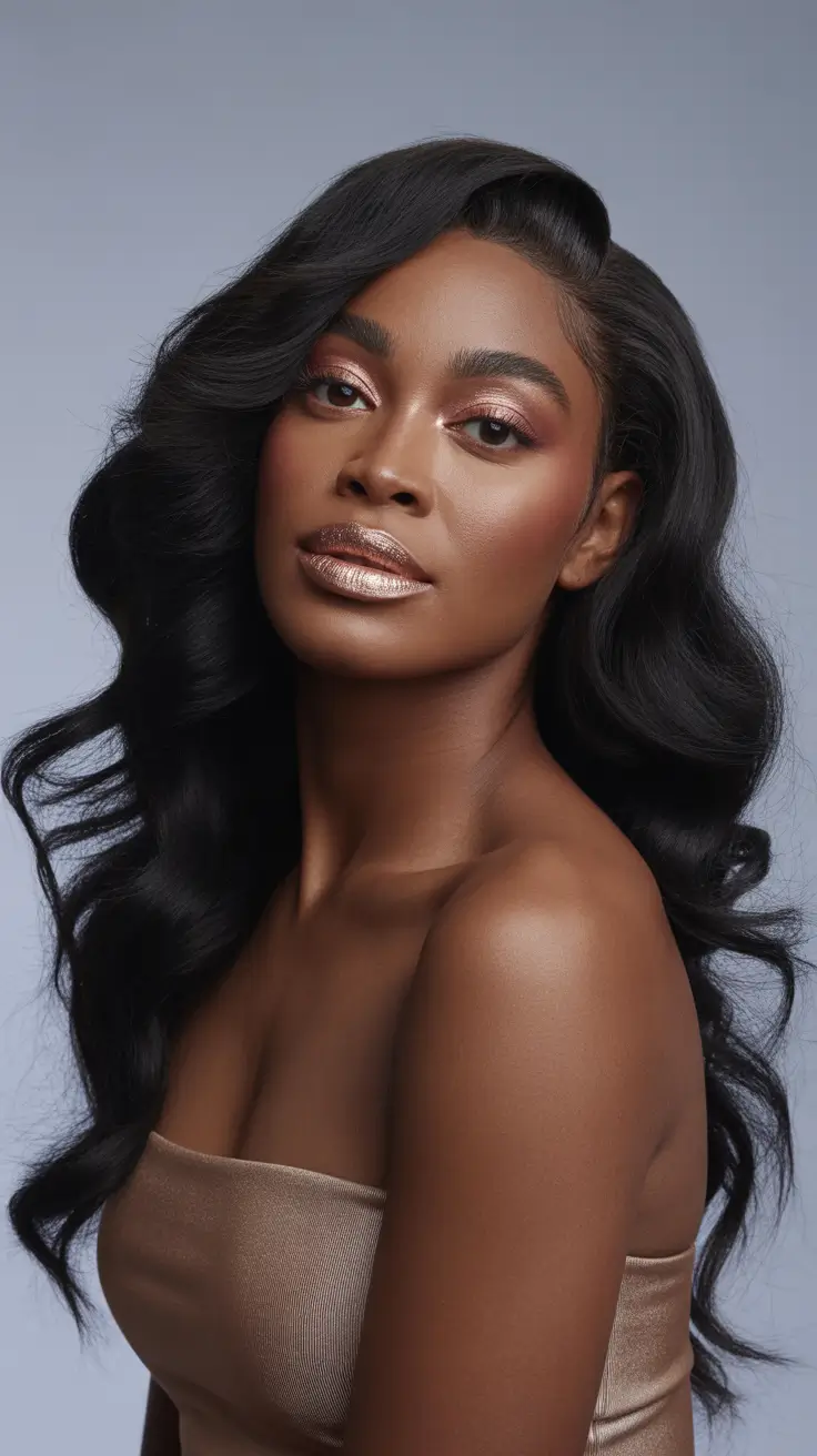 winter-weave-hairstyles-black-women-Hollywood-Waves