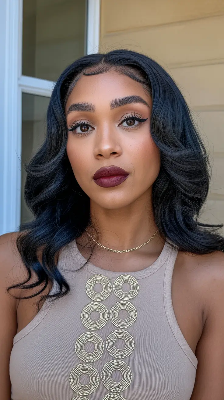 winter colors to dye your hair black women Raven Waves