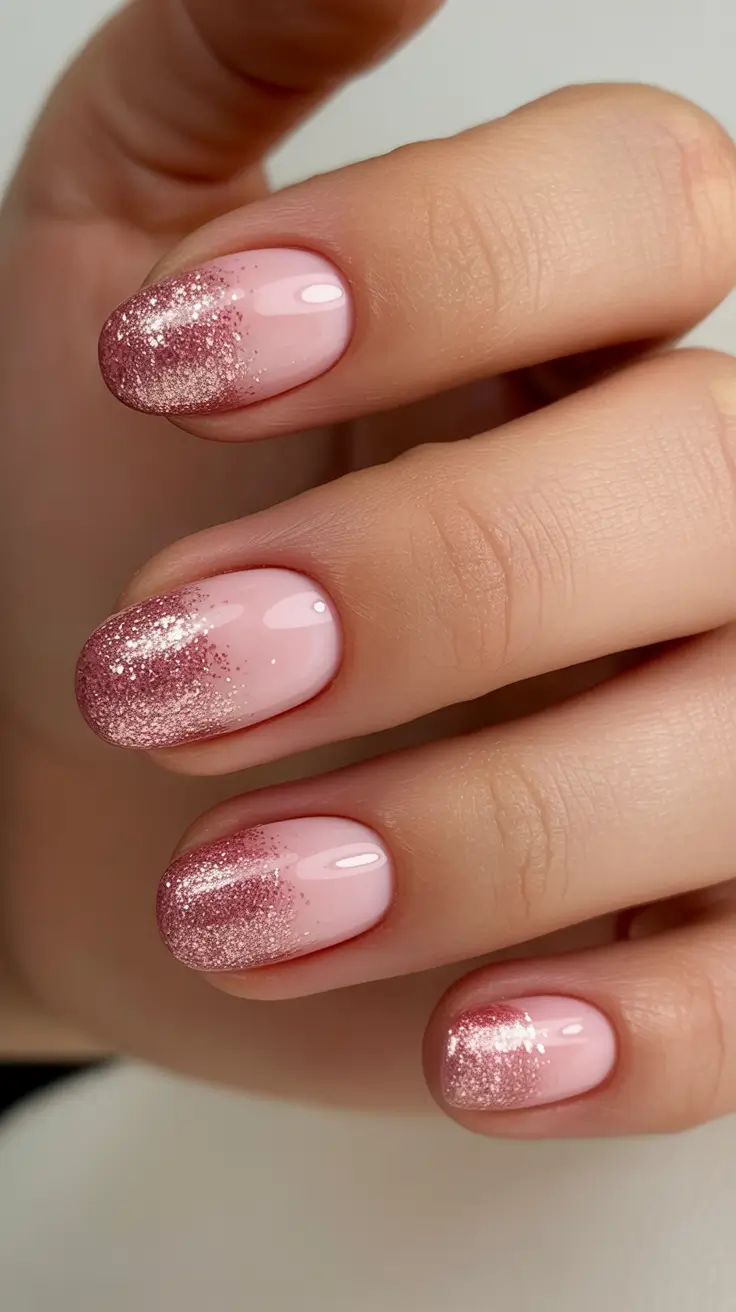 Trendy Pink Winter Nails 2025–2026 Soft Rose Frost Glow