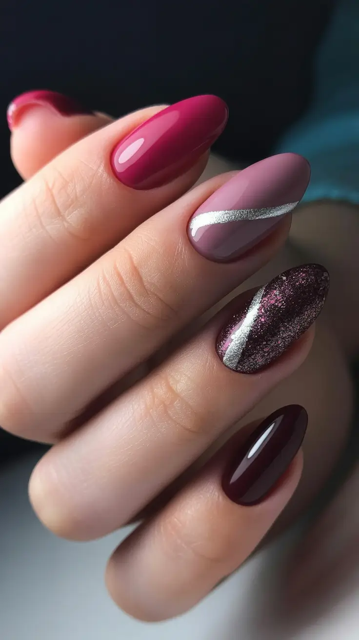 Trendy Pink Winter Nails 2025–2026 Burgundy Winter Chic