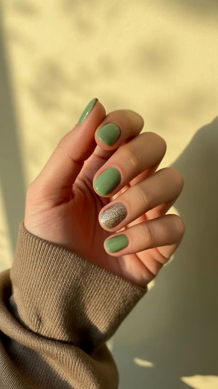 trendy winter nail colors 2025 2026 Olive Gleam