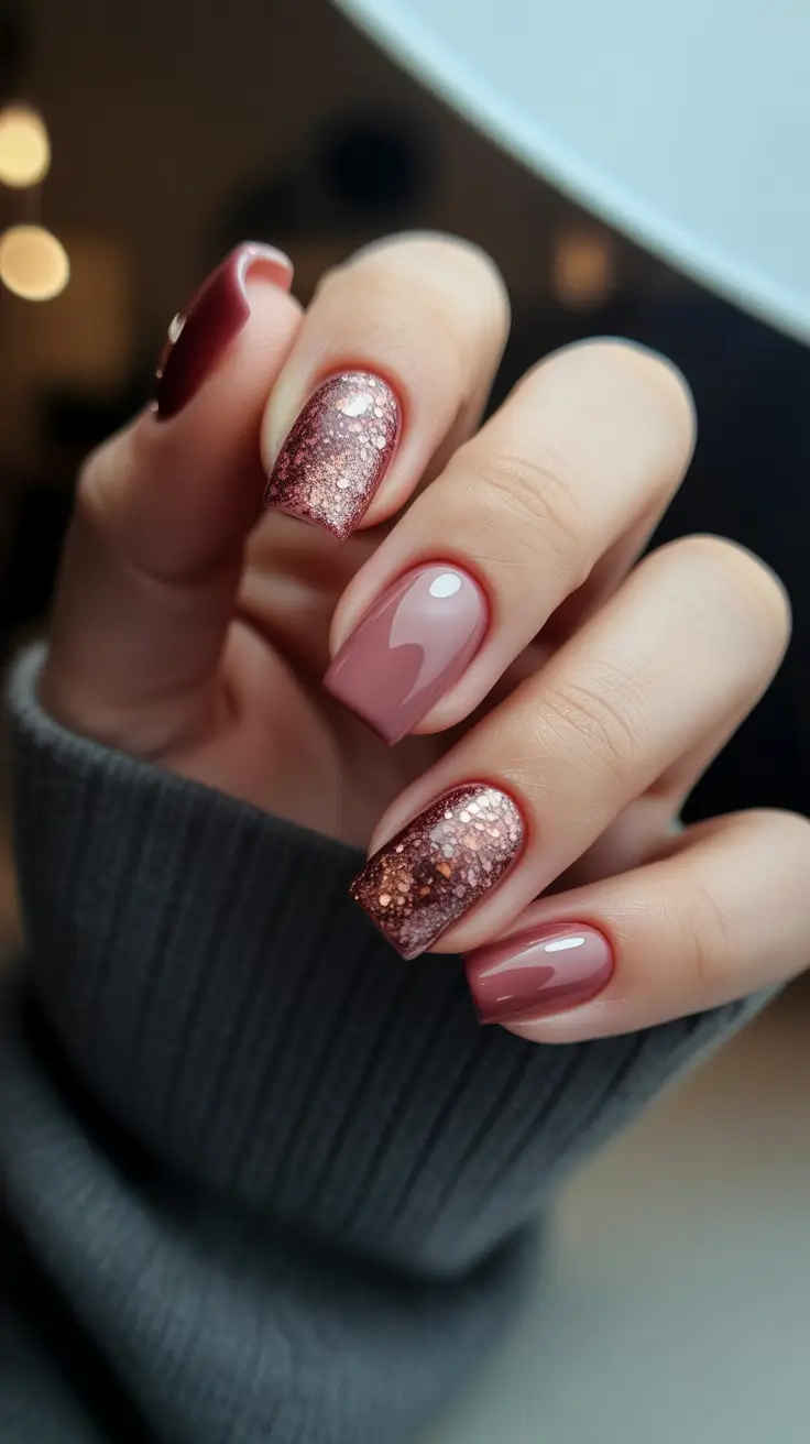 trendy winter nail colors 2025 2026 Rosewood Glow