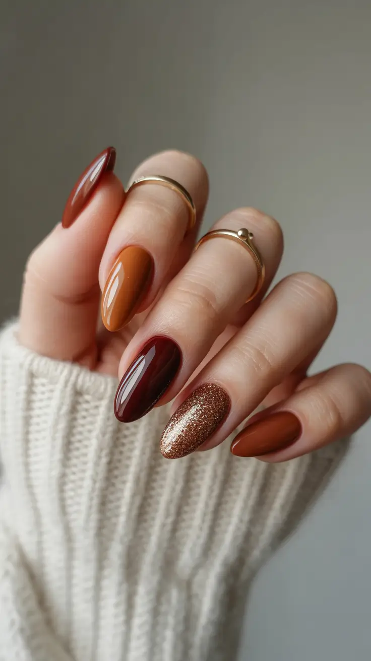 trendy winter nail colors 2025 2026 Caramel Spice