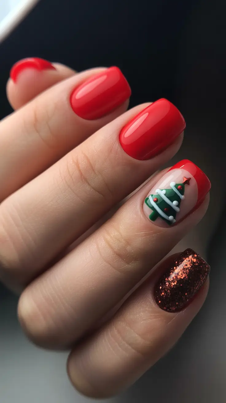 trendy winter nail colors 2025 2026 Classic Red with a Twist