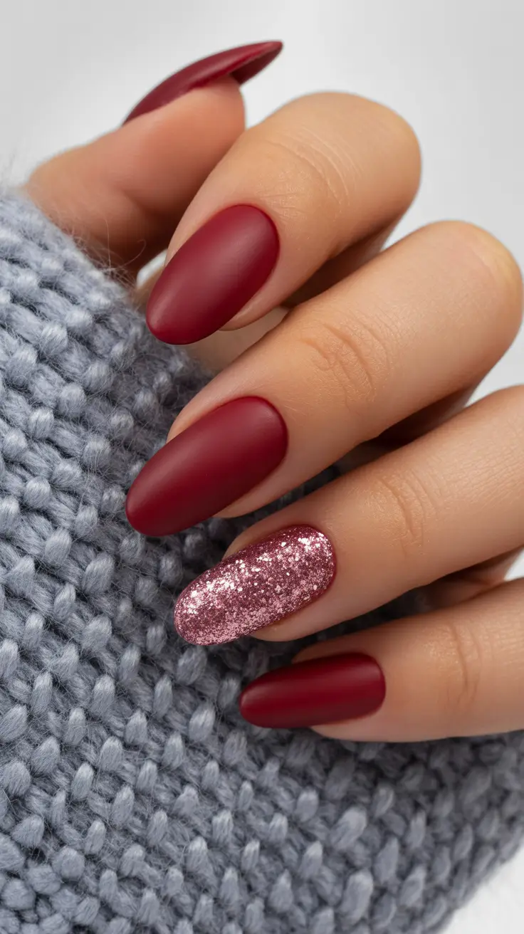 trendy winter nail colors 2025 2026 Matte Burgundy Magic