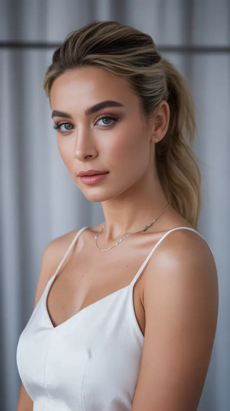 winter formal hairstyles 2025-2026 Low Elegant Ponytail