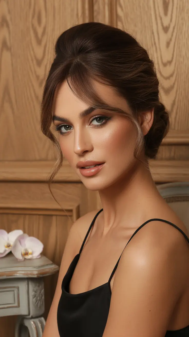 winter formal hairstyles 2025-2026 Voluminous Retro-Inspired Updo