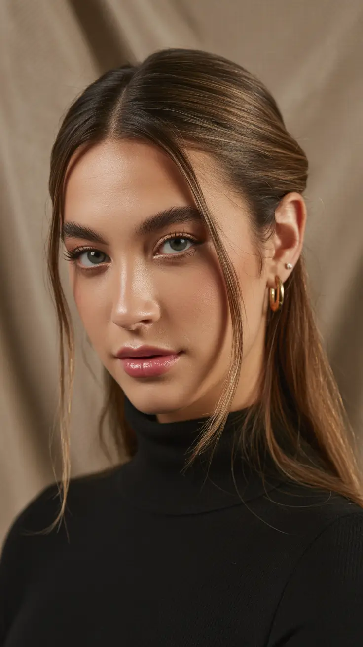 winter formal hairstyles 2025-2026 Sleek Half-Up Half-Down