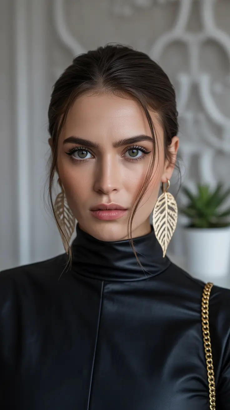 winter formal hairstyles 2025-2026 Polished Low Bun With Center Part