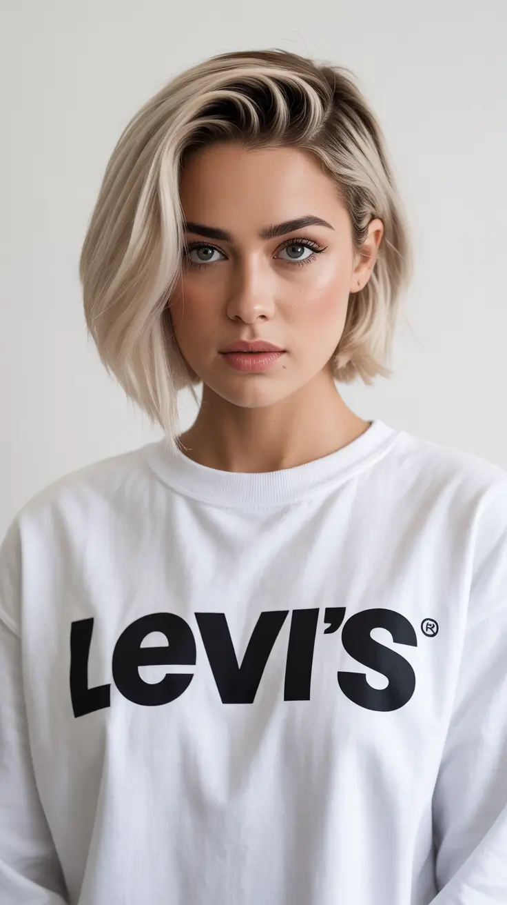 winter hair colors for blondes ideas 2025 2026 Snow-Root Platinum Bob