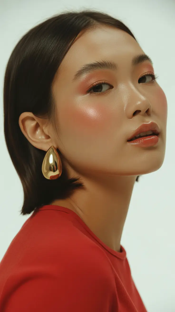 winter 2026 haircut round face Glossy Micro Bob with Tucked Ends