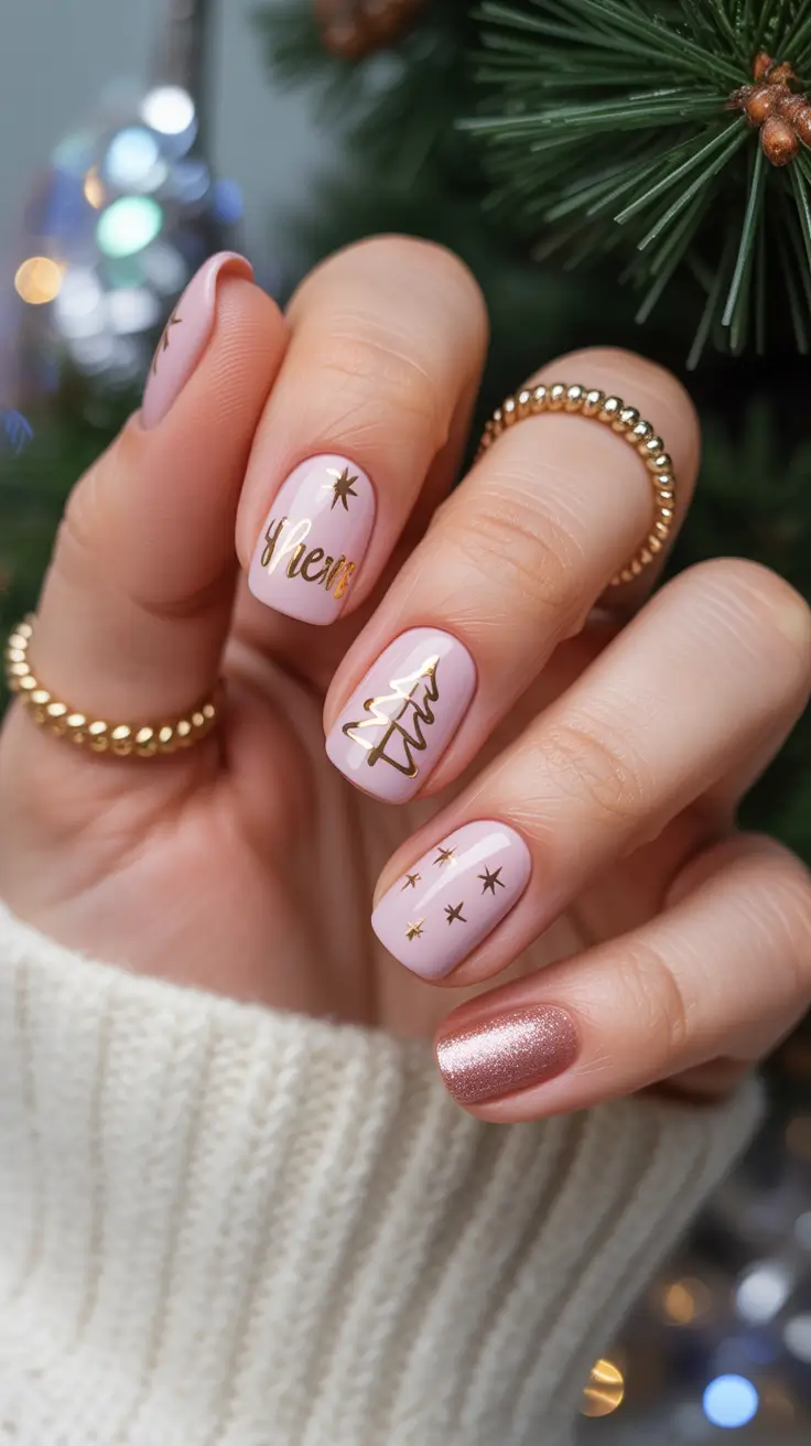 Winter Nail Art Inspo 2025-2026 Golden Cheer