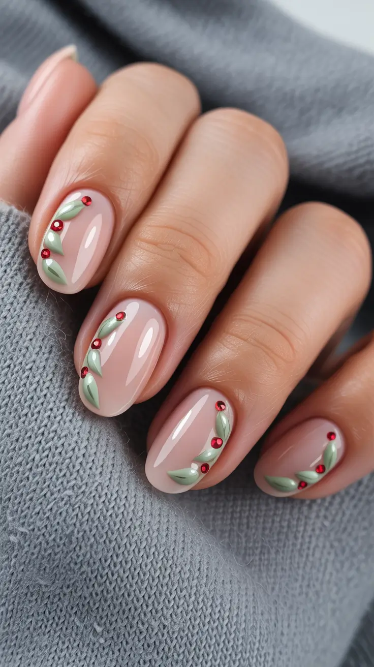 Winter Nail Designs 2025 Mistletoe Minimalism