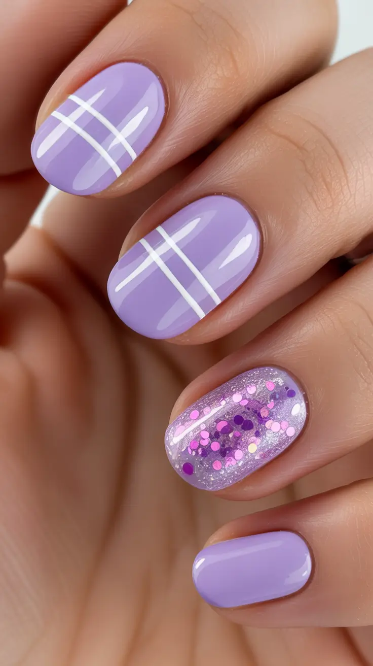 Winter Nail Designs 2025 Frosted Lilac Glam