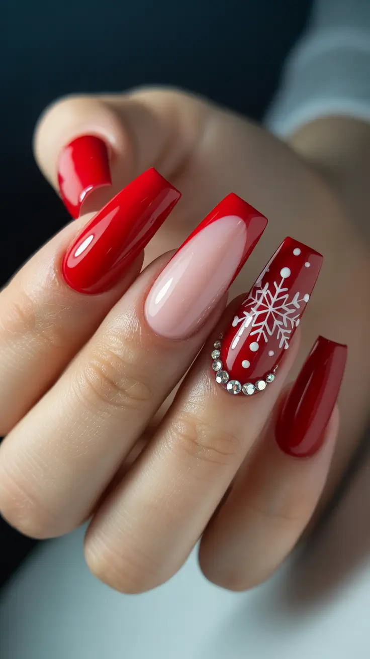 winter nails coffin design Crimson Luxe