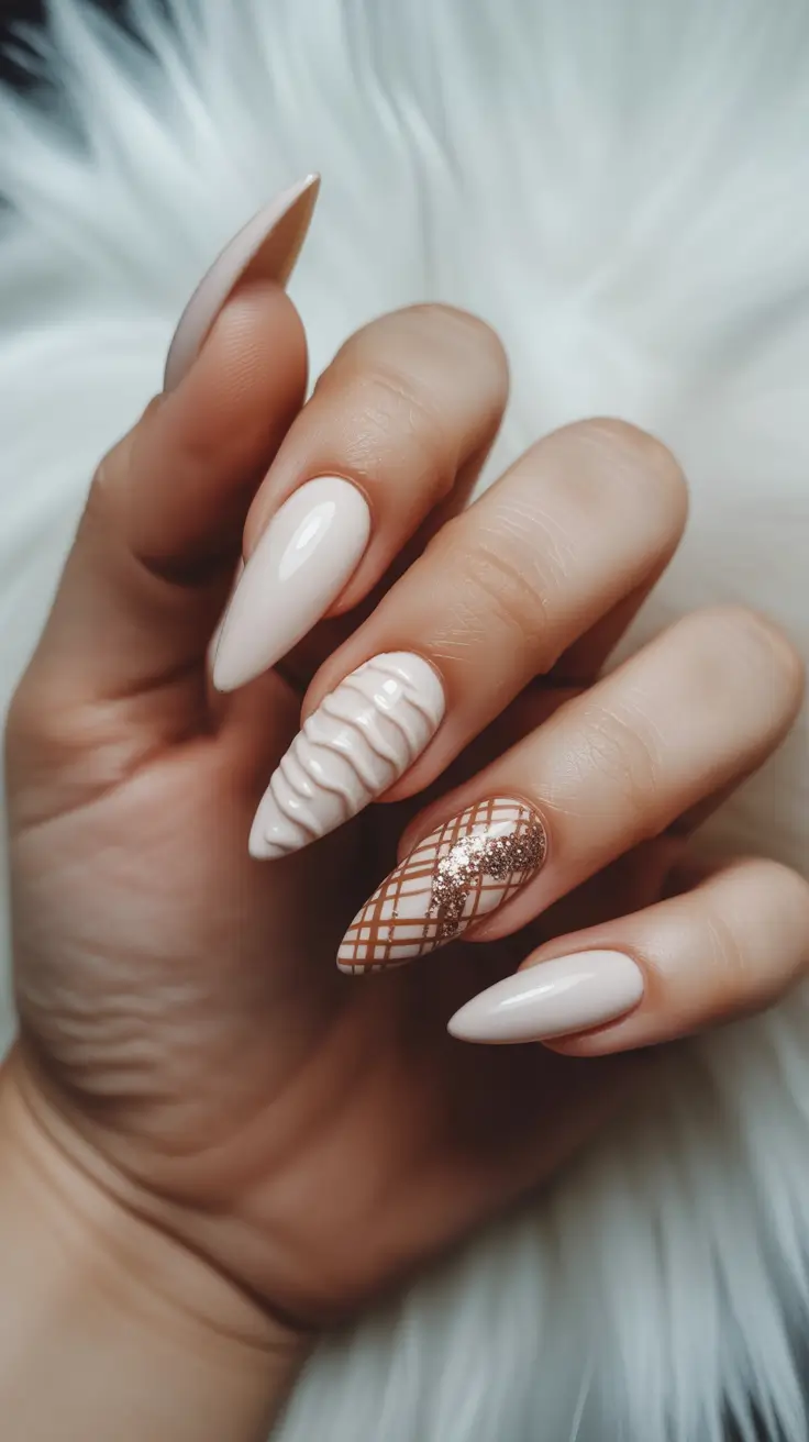 winter sweater nails 2025-2026 Creamy Cashmere