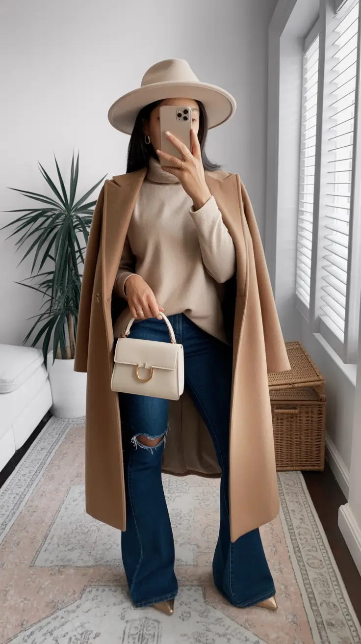 december outfits winter classy Camel Chic and Modern Warmth