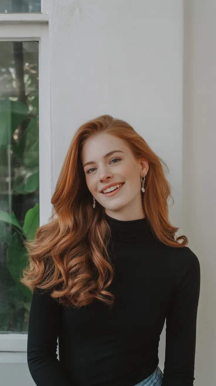 auburn hair color 2026 guide Golden Auburn Shine