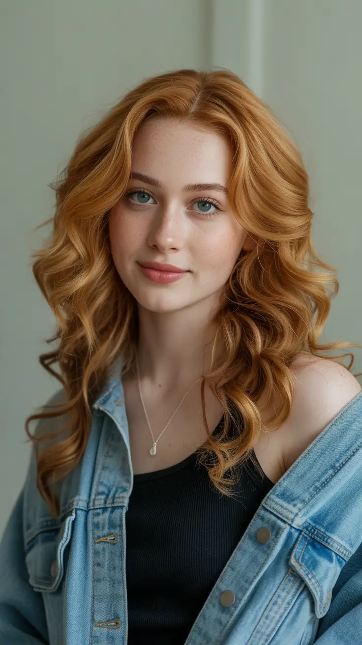 auburn hair color 2026 guide Golden Auburn Curls