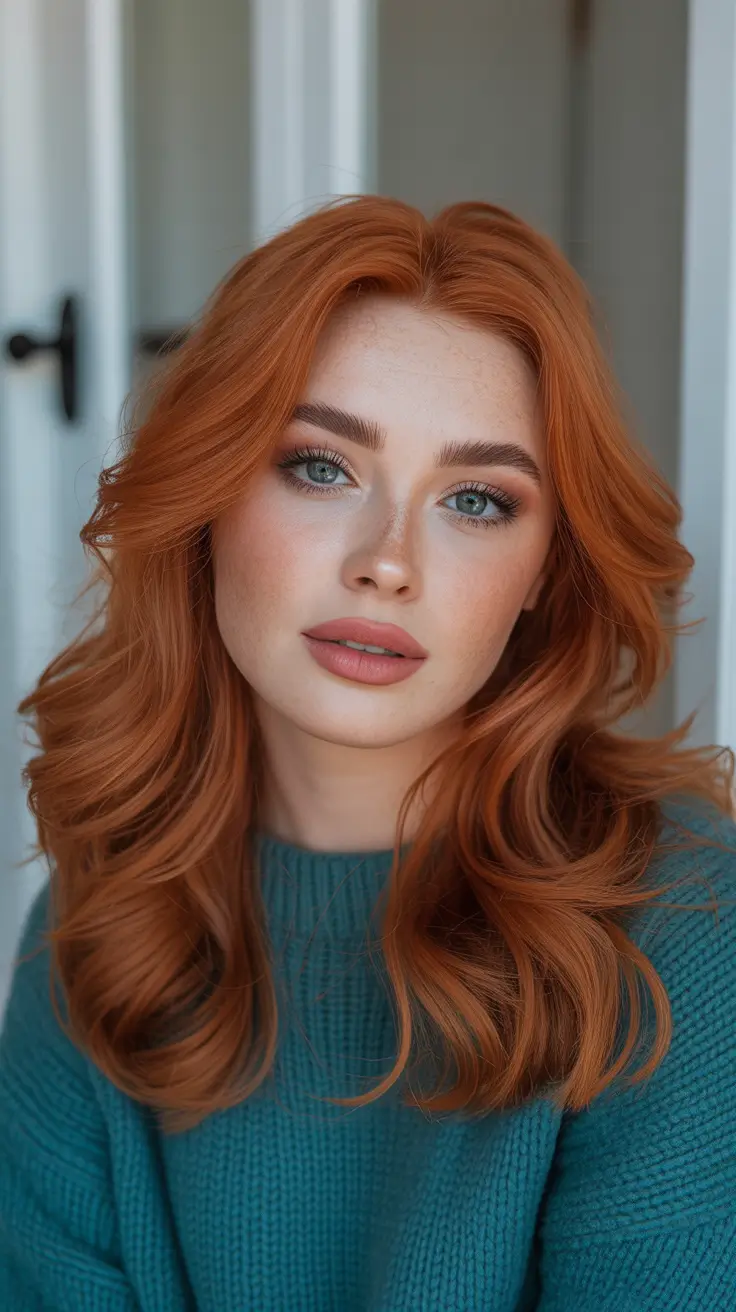 auburn hair color 2026 guide Cinnamon Balayage Waves