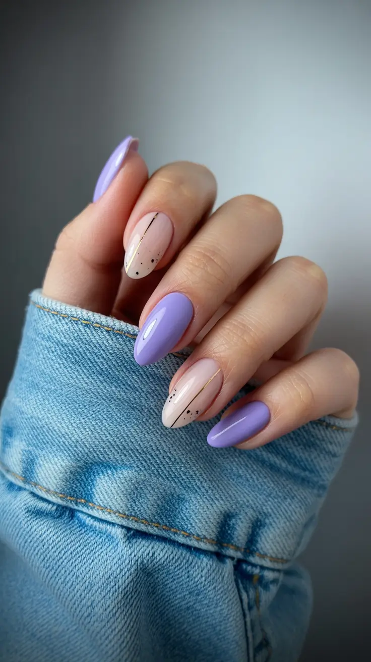 Best Acrylic Nails Christmas 2025 Lavender Snowfall