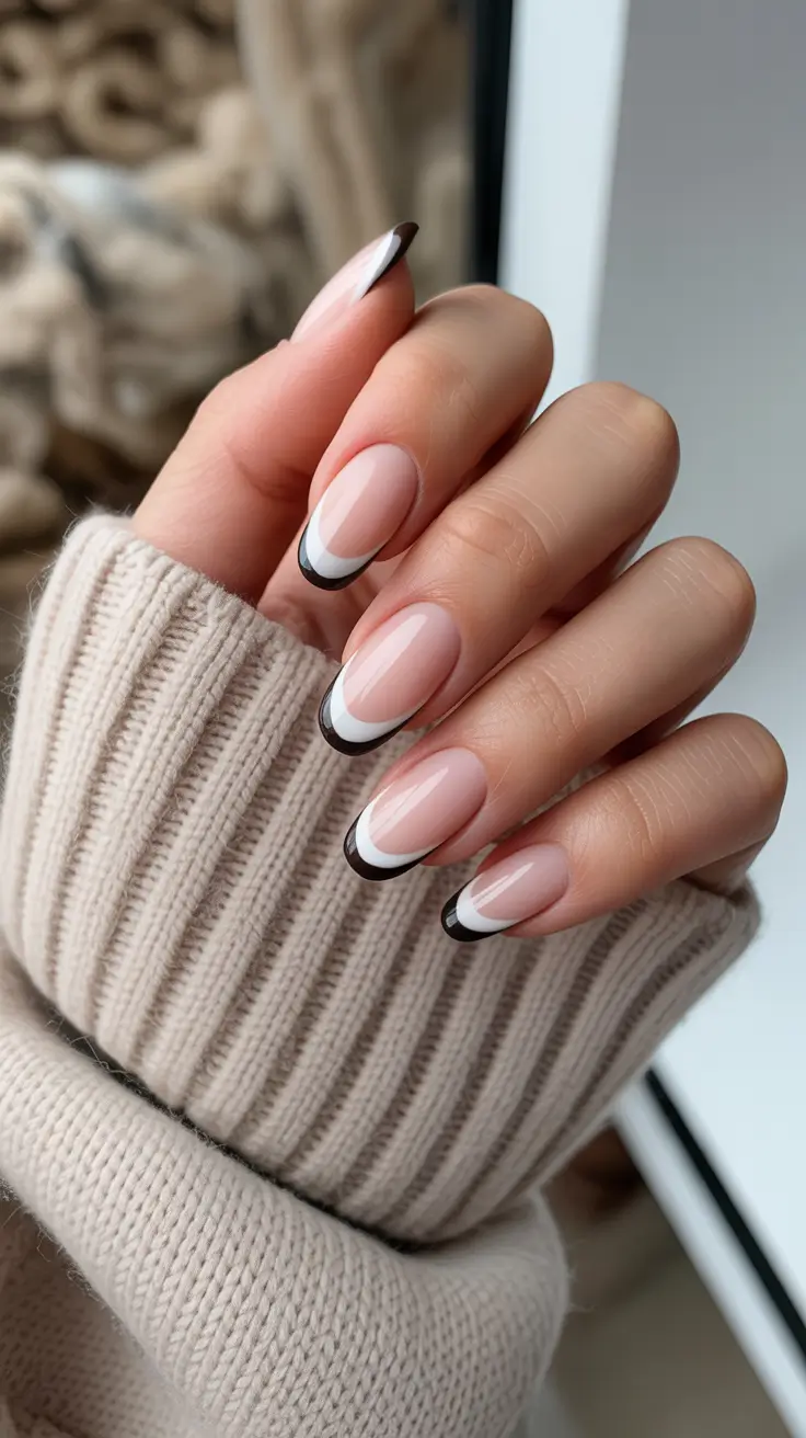 Best Acrylic Nails Christmas 2025 Mocha French Elegance