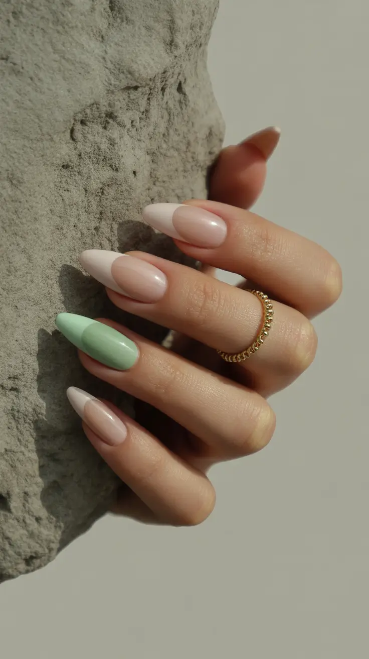 Best Acrylic Nails Christmas 2025 Frosted Mint Twist