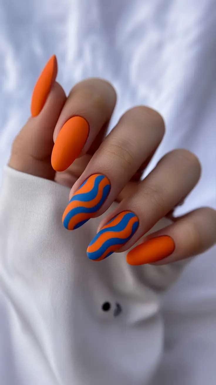 Best Acrylic Nails Christmas 2025 Electric Tangerine Twist