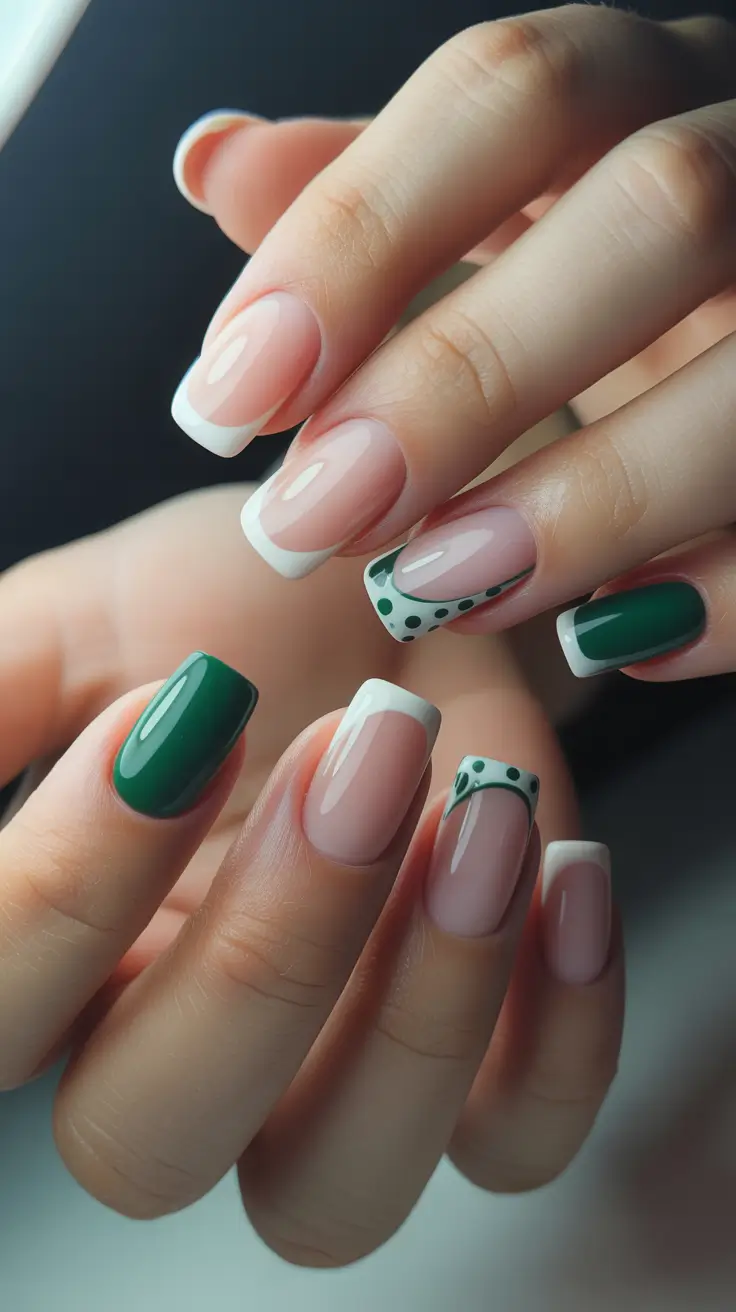 Best Acrylic Nails Christmas 2025 Modern French Mistletoe