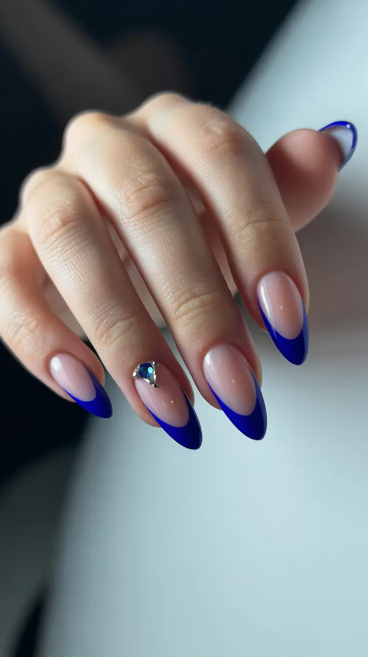 Best Acrylic Nails Christmas 2025 Royal Midnight French