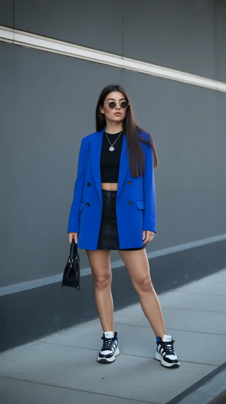 Best capsule wardrobe outfits 2026 Refreshing Minimalist Power: The Blue Blazer Look